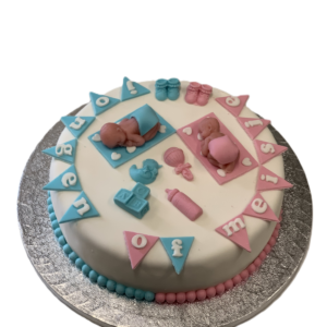 Gender taart - vlaggetjes (€4,85 p.p.)