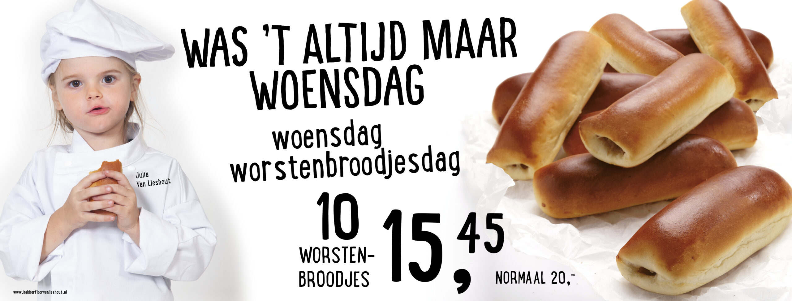 Worstenbrooddag woensdag liggend