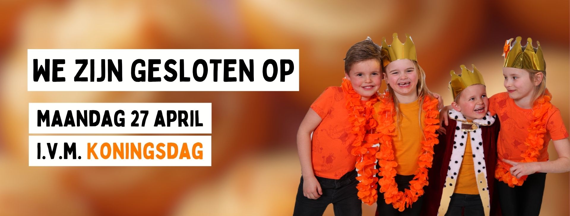 Webbanner sluiting Koningsdag 2026